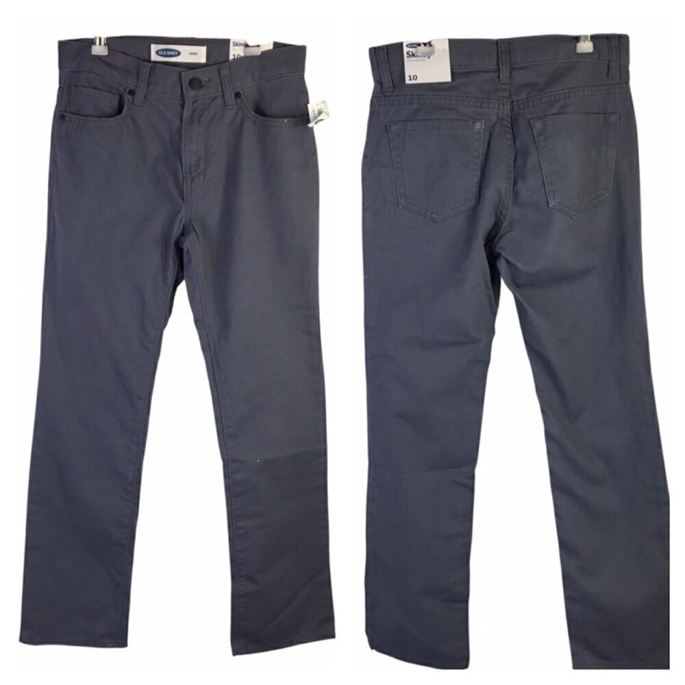 Old Navy Boys Gray Jeans Pants NWT 10 Skinny 100% Cotton Adjustable Waist